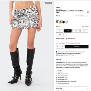 Edikted Sabina Low Rise Sequin Mini Skirt